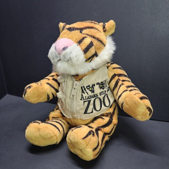 Vintage Wishpets Audubon Zoo New Orleans Tiger Vest Plush Stuffed Animal 2002 - Picture 2 of 8